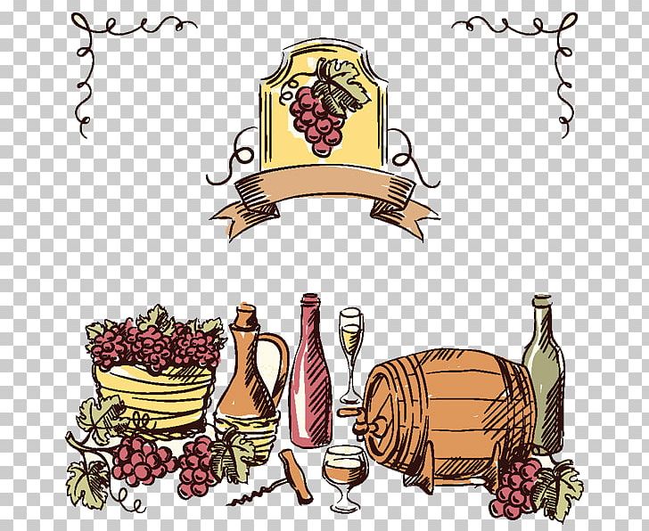 Wine Common Grape Vine Drawing Vintage PNG, Clipart, Barrel, Bottle, Burden, Common Grape Vine, Drawing Free PNG Download