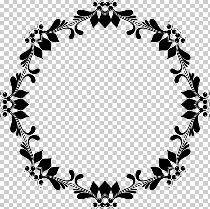 Frames Floral Design Flower PNG, Clipart, Art, Black And White, Branch, Circle, Clip Art Free PNG Download