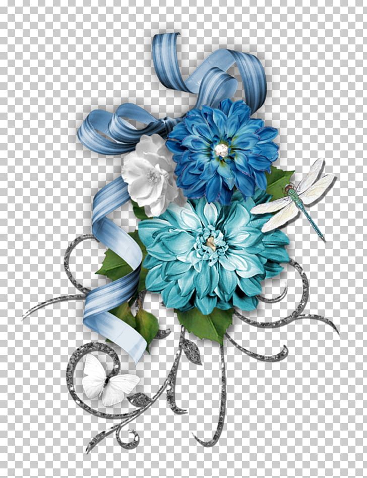 Free digital floral scrapbooking paper : blue flowers - ausdruckbares  Geschenkpapier - freebie