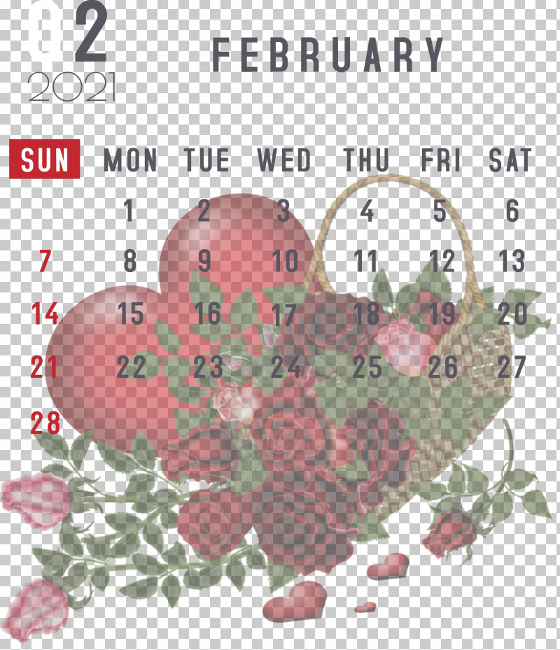 February 2021 Printable Calendar February Calendar 2021 Calendar PNG, Clipart, 2021 Calendar, Beach Rose, Doll, Flower, Hug Free PNG Download
