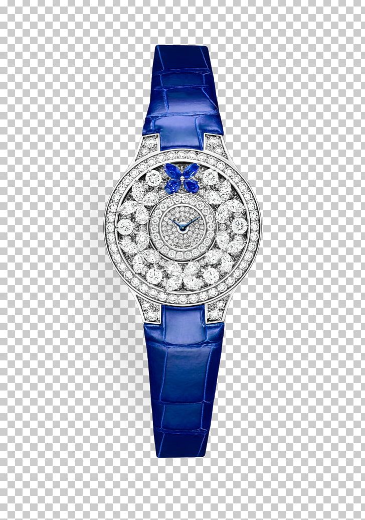 Graff Diamonds Watch Sapphire Clock PNG, Clipart, Accessories, Clock, Cobalt Blue, Colored Gold, Dial Free PNG Download