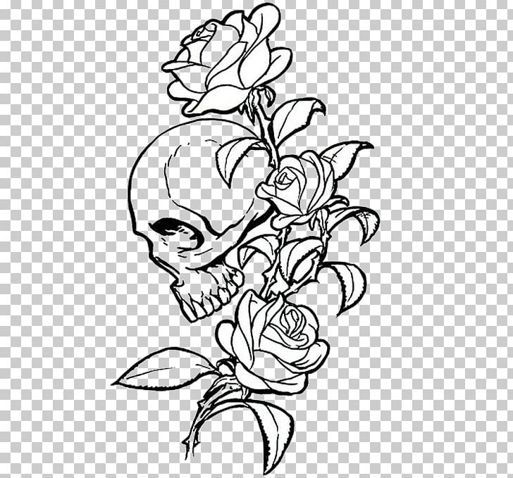 Human Skull Symbolism Rose Calavera Drawing PNG, Clipart, Arm, Black, Branch, Calavera, Fictional Character Free PNG Download