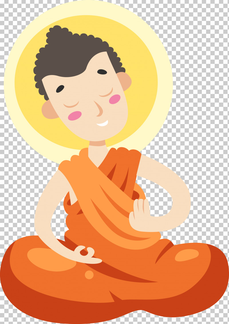 Bodhi Day Bodhi PNG, Clipart, Bodhi, Bodhi Day, Cartoon, Kneeling, Orange Free PNG Download