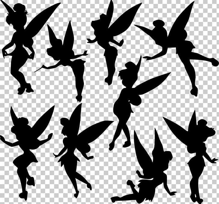 Tinker Bell Peeter Paan Peter Pan Silhouette PNG, Clipart, Black And White, Clip, Encapsulated Postscript, Fictional Character, Membrane Winged Insect Free PNG Download