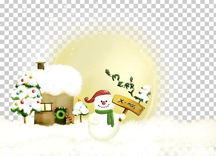 Snow House And Snowman PNG, Clipart, Christmas Card, Christmas Ornament, Computer Wallpaper, Desktop Wallpaper, Festive Elements Free PNG Download