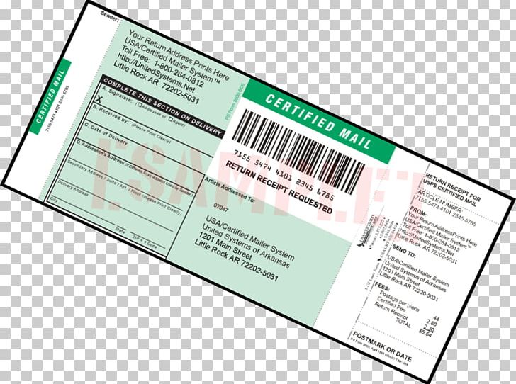 Certified Mail United States Postal Service Return Receipt Label PNG, Clipart, Barcode, Certified Mail, Envelope, Information, Label Free PNG Download