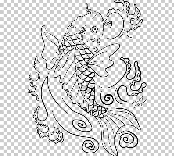 Koi Fish Drawing Carp Coloring Book PNG, Clipart, Art, Black, Black And White, Carp, Clownfish Free PNG Download