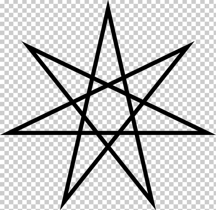 Heptagram Five-pointed Star Symbol Star Polygons In Art And Culture PNG, Clipart, Angle, Black, Black And White, Blue Star Wicca, Circle Free PNG Download