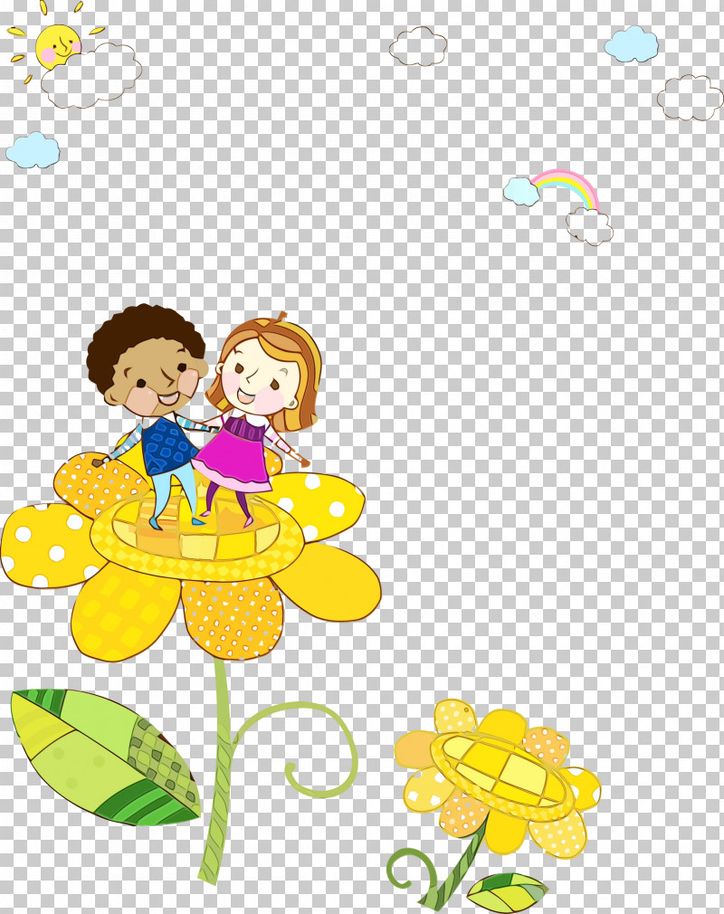 Cartoon Yellow Happy Smile Child PNG, Clipart, Cartoon, Child, Happy, Paint, Smile Free PNG Download