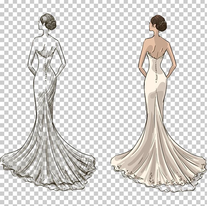 Wedding Dress Bride Illustration PNG, Clipart, Beautiful Vector, Beauty ...
