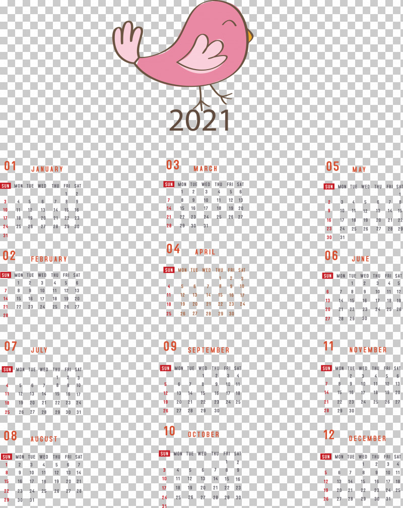 Printable 2021 Yearly Calendar 2021 Yearly Calendar PNG, Clipart, 2021 Yearly Calendar, Annual Calendar, Calendar System, Calendar Year, Gregorian Calendar Free PNG Download
