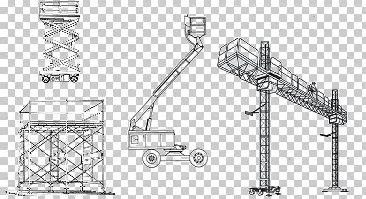 Aerial Work Platform Scaffolding Elevator Drawing Hydraulics PNG, Clipart, Aerial Work Platform, Angle, Auto Part, Black And White, Drawing Free PNG Download