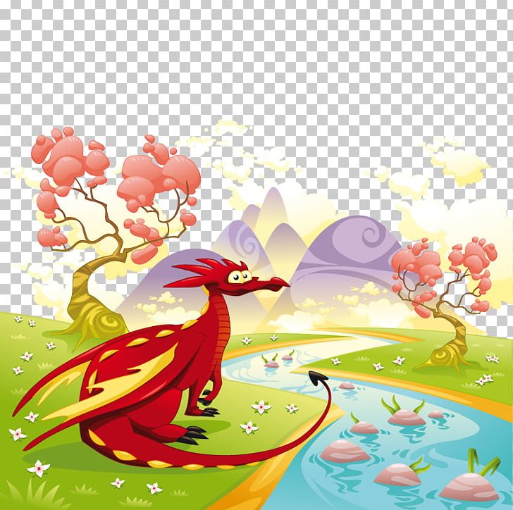Dragon Illustration PNG, Clipart, Bird, Chinese Dragon, Color, Computer Wallpaper, Creek Free PNG Download