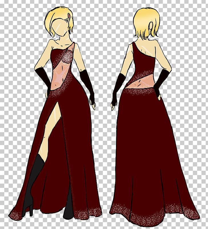 Gown Cartoon Maroon Outerwear PNG, Clipart,  Free PNG Download