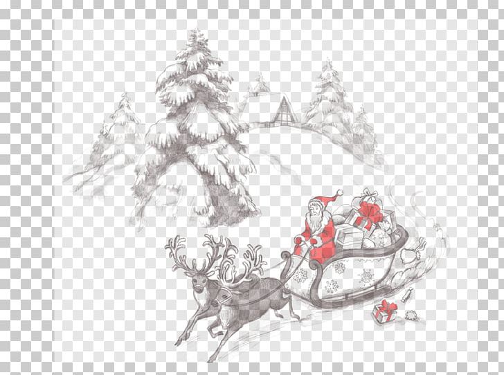 Santa Claus Christmas Ornament Sled PNG, Clipart, Art, Atmosphere, Branch, Carriage, Christmas Free PNG Download