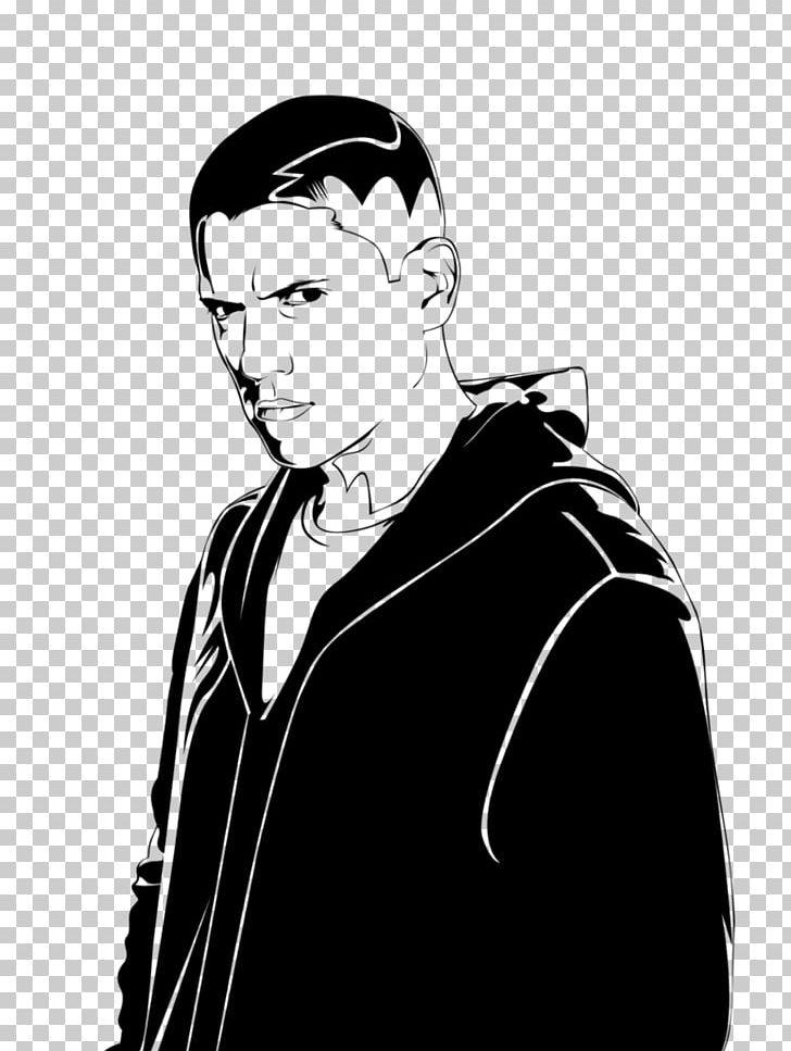 T-shirt Michael Scofield Sleeve Male PNG, Clipart, Art, Black, Black And White, Casual, Clothing Free PNG Download