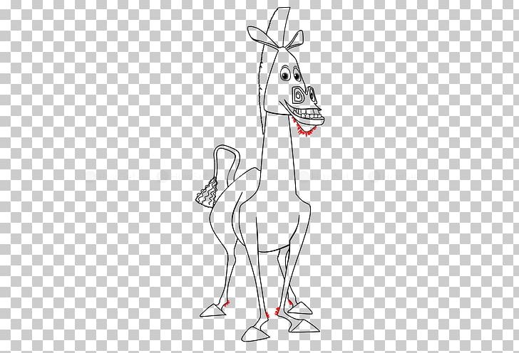 Giraffe Deer Mammal Horse Line Art PNG, Clipart, Animals, Arm, Artwork, Beak, Black And White Free PNG Download