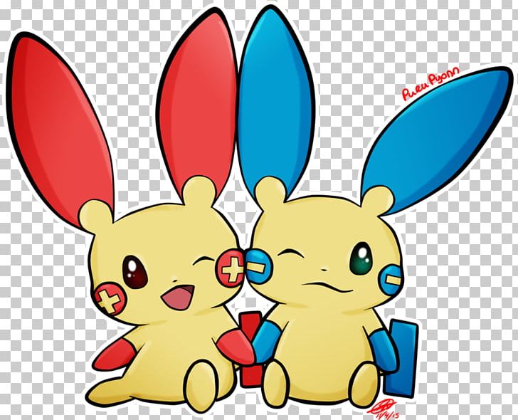 Plusle Minun Art Pokémon Cuteness PNG, Clipart, Area, Art, Artist, Artwork, Cartoon Free PNG Download