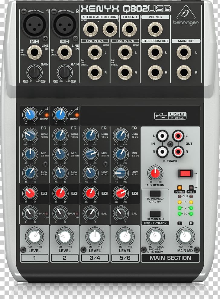 Microphone Behringer Xenyx Q502USB Audio Mixers Behringer Xenyx X1204USB PNG, Clipart, Audio, Audio Equipment, Audio Mixers, Behringer, Behringer Mixer Xenyx Free PNG Download