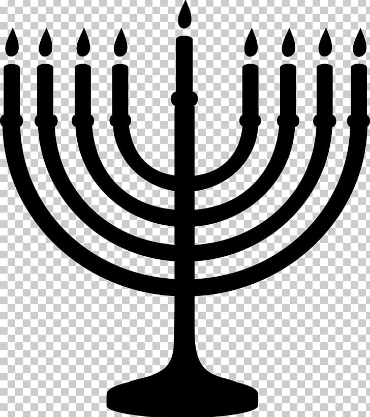Menorah Judaism Celebration: Hanukkah PNG, Clipart, Black And White, Candel, Candle, Candle Holder, Candlestick Free PNG Download