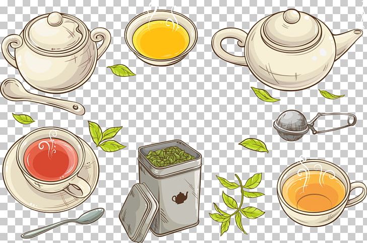 Green Tea Teacup Tea Strainer PNG, Clipart, Black White, Bowl, Breakfast, Cartoon Cup, Cartoon Tea Free PNG Download