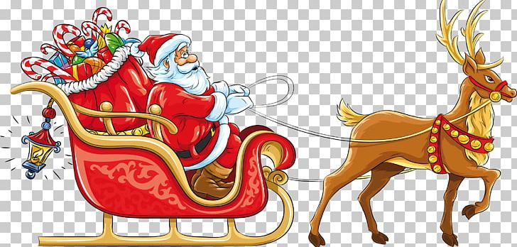 Rudolph Santa Claus Reindeer Sled PNG, Clipart, Art, Christmas, Christmas Decoration, Christmas Elf, Christmas Ornament Free PNG Download