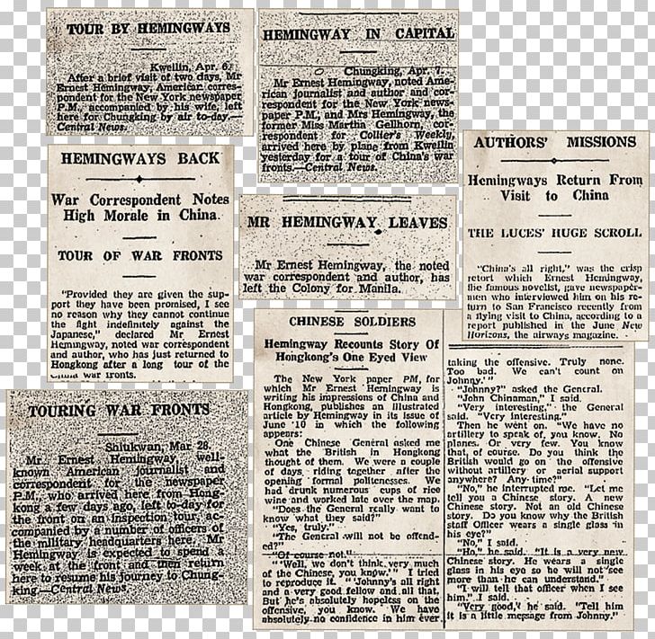 Newsprint PNG, Clipart, Ernest Hemingway, Newspaper, Newsprint, Others, Text Free PNG Download
