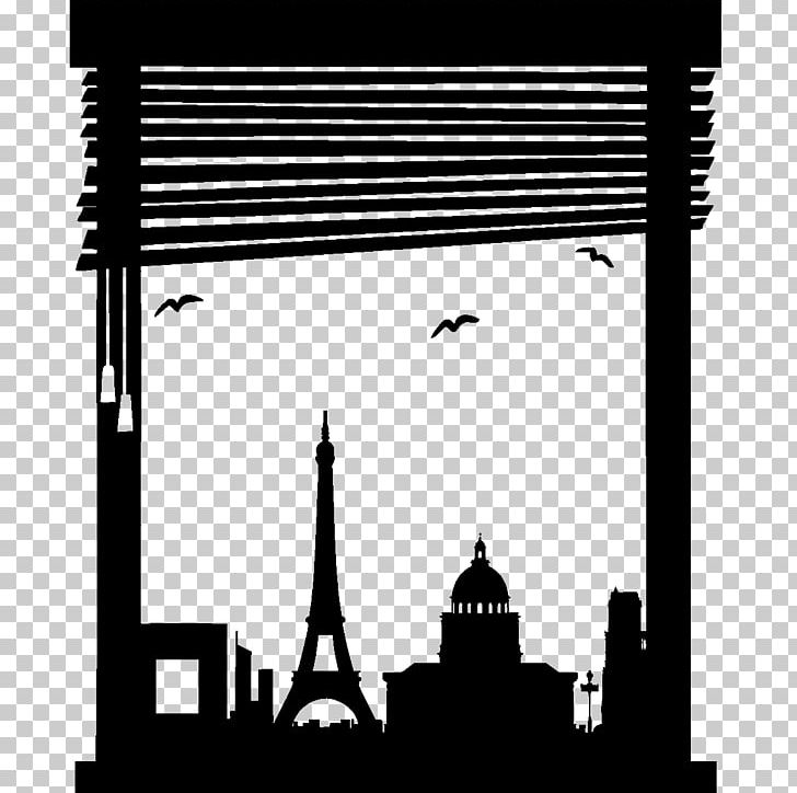 Eiffel Tower Skyline Silhouette Drawing PNG, Clipart, Art, Black, Black And White, Brand, Drawing Free PNG Download