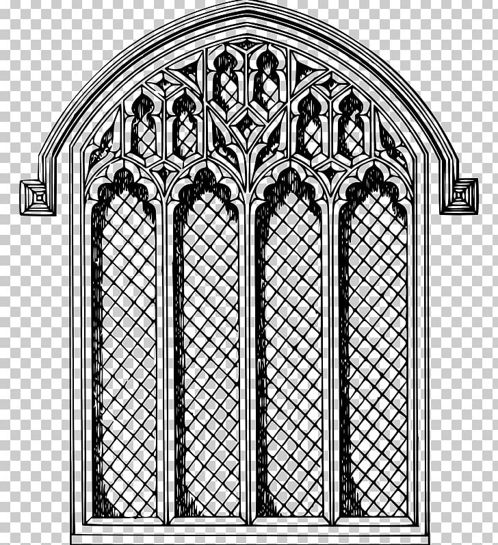 Church Window Stained Glass Drawing PNG, Clipart, Arch, Architecture, Area, Art, Black And White Free PNG Download