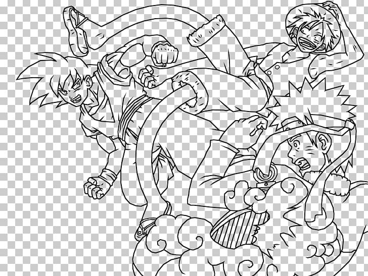 Goku Monkey D. Luffy Dragon Ball Z: Extreme Butōden Kaiō PNG, Clipart, Angle, Anime, Artwork, Black And White, Cartoon Free PNG Download