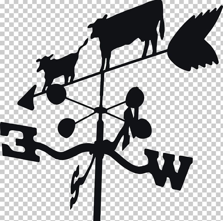 Weather Vane Cattle PNG, Clipart, Angle, Arrow Silhouette, Black And White, Brand, Cattle Free PNG Download