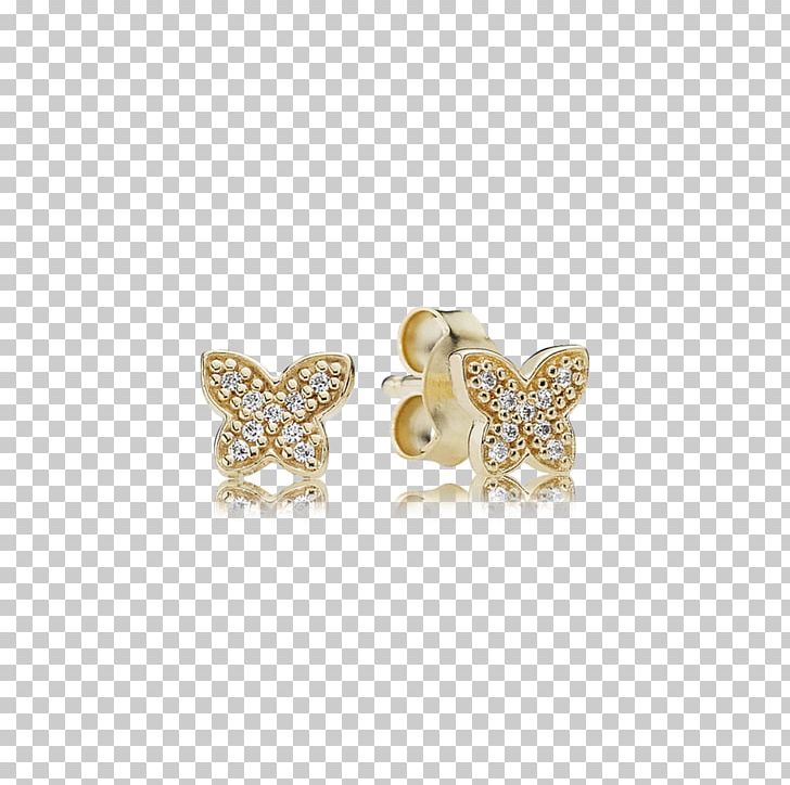The Earring Pandora Cubic Zirconia Gold PNG, Clipart, Body Jewelry, Bracelet, Butterfly, Charm Bracelet, Cubic Crystal System Free PNG Download