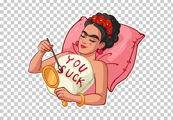 Frida Kahlo Sticker Telegram YouTube PNG, Clipart, Art, Character, Fictional Character, Finger, Food Free PNG Download