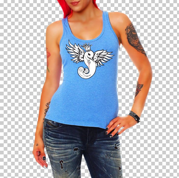 T-shirt Hoodie Woman Top Sleeveless Shirt PNG, Clipart, Active Tank, Arm, Blue, Clothing, Electric Blue Free PNG Download