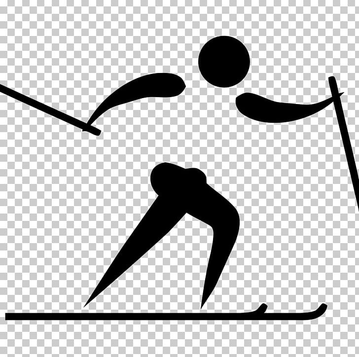 Winter Olympic Games Cross-country Skiing Cross Country Running Alpine Skiing PNG, Clipart, Angle, Area, Black, Black And White, Cross Free PNG Download