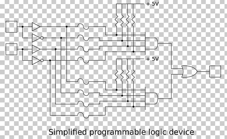Programmable Logic Device Logic Gate Wiring Diagram Programmable Array Logic Programmable Logic Controllers PNG, Clipart, And Gate, Angle, Black And White, Complex Programmable Logic Device, Computer Programming Free PNG Download