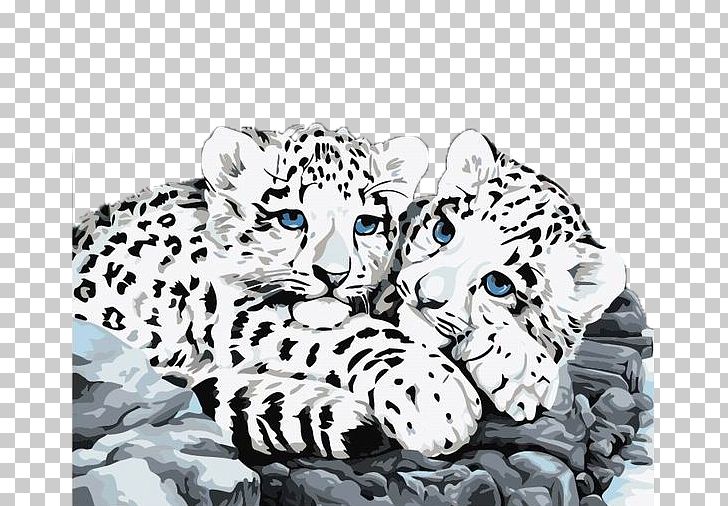 The Snow Leopard Paint By Number PNG, Clipart, Animals, Artwork, Big Cats, Brush, Canvas Free PNG Download