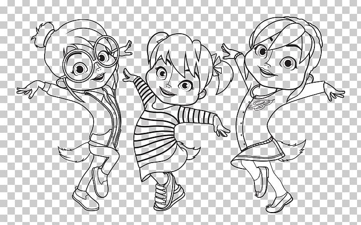Alvin And The Chipmunks The Chipettes Coloring Book Colouring Pages PNG, Clipart, Angle, Arm, Black, Carnivoran, Cartoon Free PNG Download