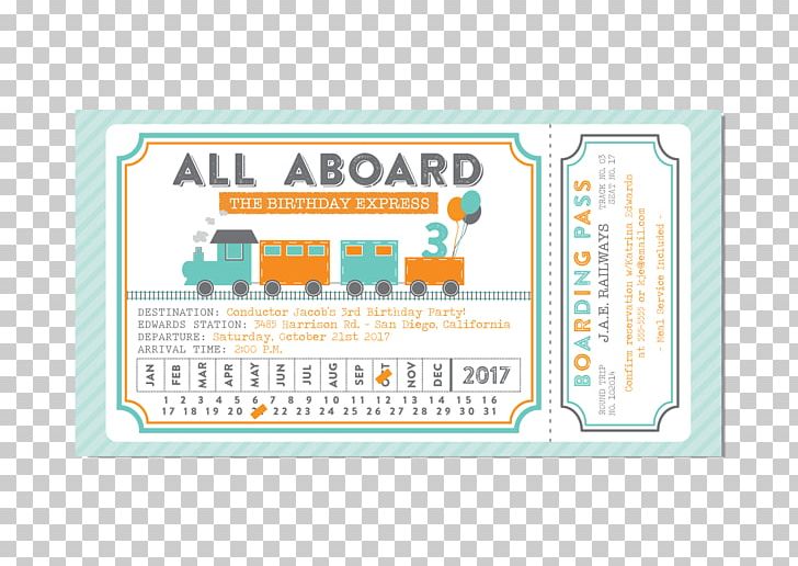 Train Ticket Wedding Invitation Bus Rail Transport PNG, Clipart, Area, Birthday, Boarding Pass, Brand, Bus Free PNG Download