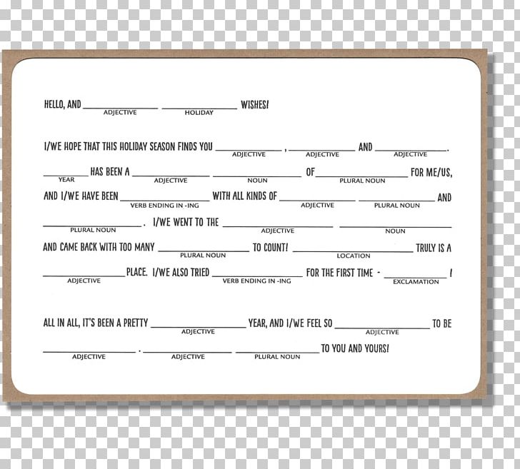 Mad Libs Printing Paper Document PNG, Clipart, Area, Christmas, Diagram, Document, Handwriting Free PNG Download
