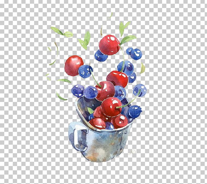 Watercolor Painting Drawing Illustration PNG, Clipart, Animation, Apple Fruit, Berry, Bilberry, Cartoon Free PNG Download