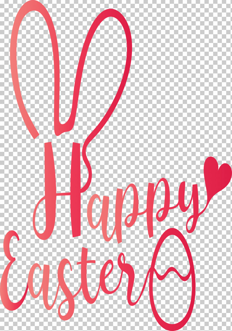 Happy Easter With Bunny Ears PNG, Clipart, Happy Easter With Bunny Ears, Heart, Love, Pink, Text Free PNG Download