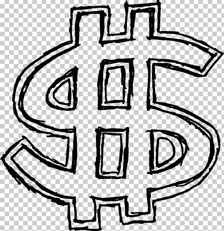 Dollar Sign Drawing Money PNG, Clipart, Area, Art, Black And White, Coin, Computer Icons Free PNG Download