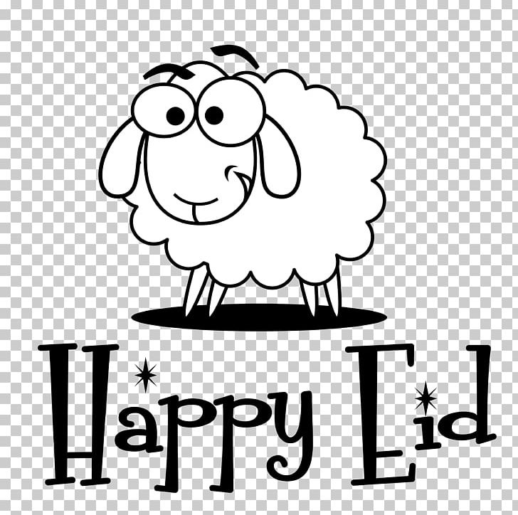 Happy Eid Sheep. PNG, Clipart, Art, Black, Black And White, Cartoon, Computer Free PNG Download