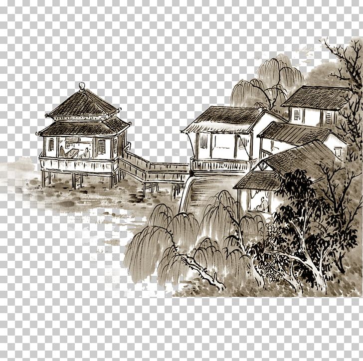 Song Dynasty Poetry Writer Literature Ci PNG, Clipart, Black, Chinese Painting, Hut, Painting, Pavilion Free PNG Download