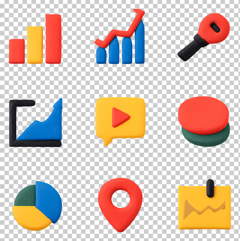 Marketing Data - Set Of Colorful Icons PNG
