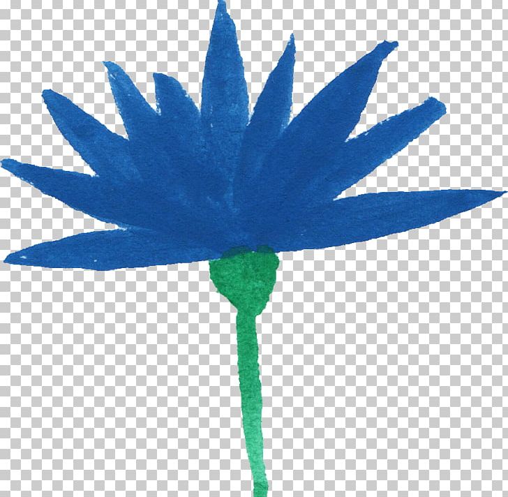 Plant Stem Flower Watercolor Painting Turquoise PNG, Clipart, Aqua, Azure, Blue, Cobalt Blue, Color Free PNG Download