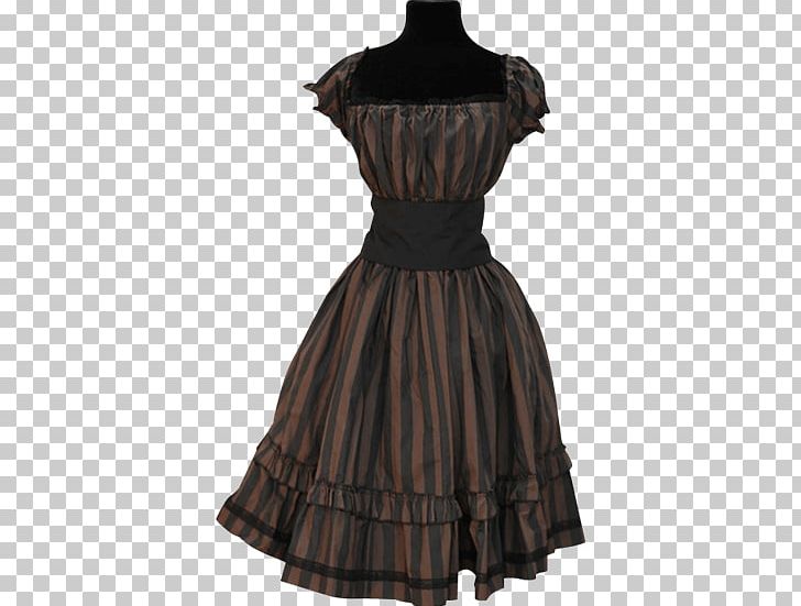 Little Black Dress Steampunk Gothic Fashion Clothing PNG, Clipart, Black, Brown Stripes, Clot, Cocktail Dress, Day Dress Free PNG Download
