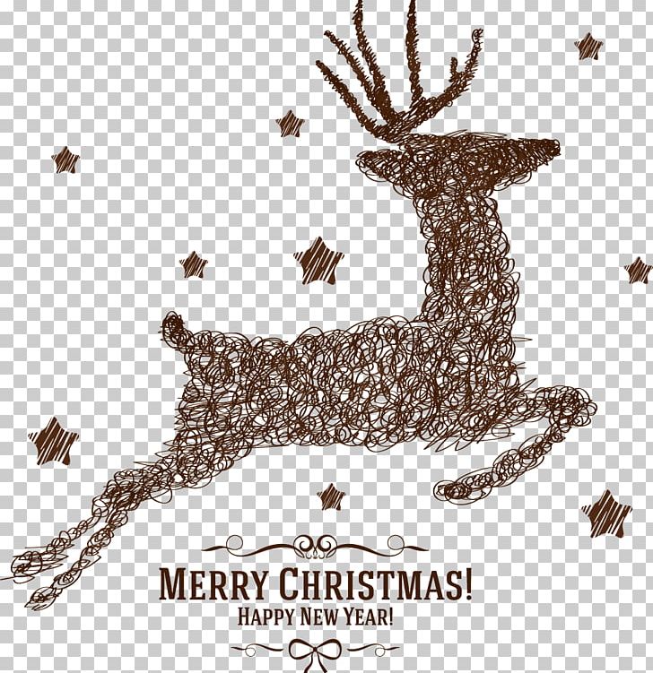 Reindeer Santa Claus Christmas Card PNG, Clipart, Antler, Border, Christmas Card, Christmas Decoration, Deer Free PNG Download