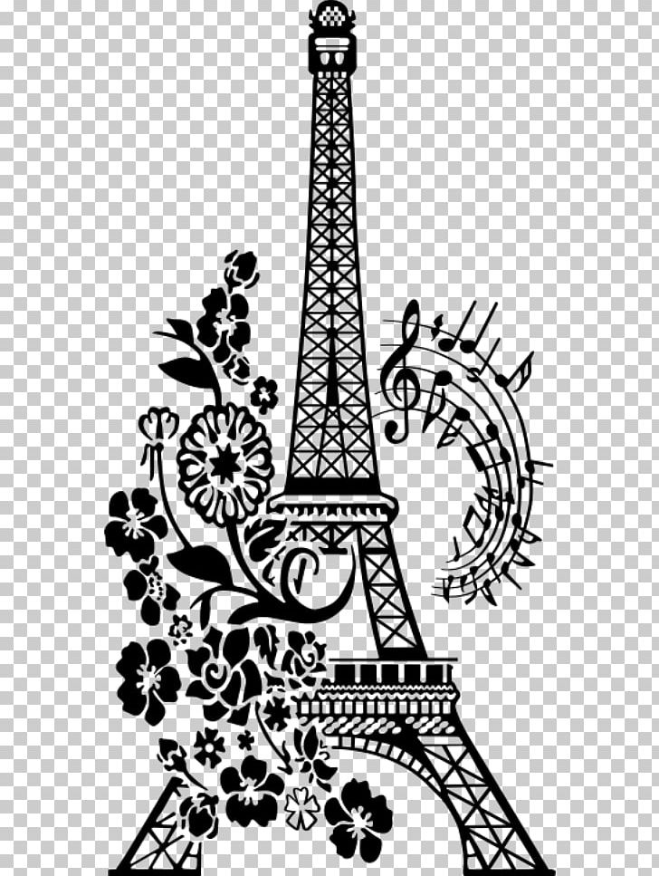 Eiffel Tower Sticker Wall Decal Music PNG, Clipart, Art, Black, Black And White, Decal, Drawing Free PNG Download